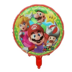 Balon din Folie de Aluminiu Rotund Super Mario, Luigi, Princess Peach și Toad, 45 x 45 cm