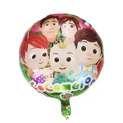 Balon din Folie de Aluminiu Rotund Cocomelon, Design Vesel cu JJ și Familia, 45 x 45 cm