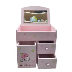 Cutie de Bijuterii Pătrată cu Oglindă și Compartimente, Organizator Accesorii, 19 x 19 cm