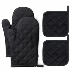 Set de Bucătărie Termorezistent, Mănușă pentru Cuptor (27 x 18 cm) și Lavetă Asortată