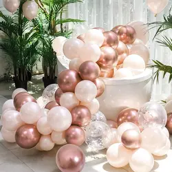 Set Arcadă Baloane Aniversare Roz Metalic – 32 Piese