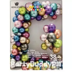 Set Arcadă Baloane Aniversare 38 Piese Multicolore