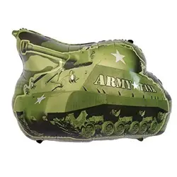 Balon din Folie de Aluminiu Tip Figurină, Model Tanc Army (Militar), 79 x 68 cm