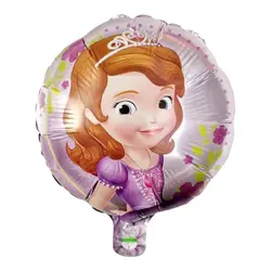 Balon din Folie de Aluminiu Rotund, Model Prințesa Sofia Întâi, Roz/Mov, 25 x 25 cm