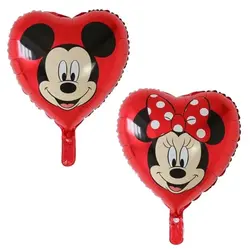 Set Baloane din Folie de Aluminiu Tip Inimă, Mickey și Minnie Mouse, 45 x 45 cm