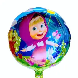 Balon din Folie de Aluminiu Rotund Masha și Ursul, Decor Petrecere Tematică, 45 x 45 cm