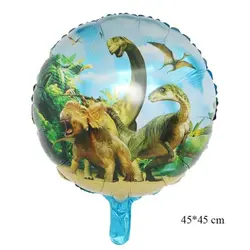 Balon din Folie de Aluminiu Rotund, Tematică Dinozauri, 45 x 45 cm