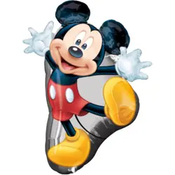 Balon din Folie de Aluminiu Tip Figurină, Model Mickey Mouse în Săritură, 70 x 60 cm