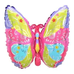 Balon din Folie de Aluminiu Figurină Fluturaș Gigant, Design Multicolor Pastel, 89 x 68 cm