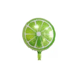 Balon din Folie de Aluminiu Rotund, Design Feliuță de Lămâie Verde (Lime), 45 x 45 cm