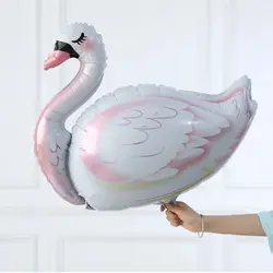 Balon din Folie de Aluminiu Figurină Lebădă Albă, Decor Elegant Party, 98 x 97 cm