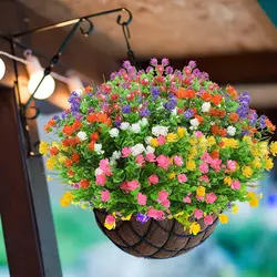 Buchet de Flori Artificiale cu 5 Fire Ramificate, Înălțime 36 cm, Disponibil în 4 Culori