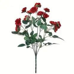 Buchet de Trandafiri Artificiali cu 7 Capete, Aspect Realist, Înălțime 35 cm