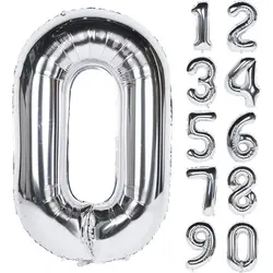 Balon cifră argintiu dimensiune mare 68 x 53 cm