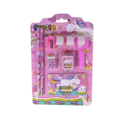 Set Creativ de Papetărie pentru Copii, 4 piese: Ștampile, Carnețel, Creion și Ascuțitoare