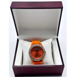 Ceas de Mână pentru Damă, Decorat cu Pietricele, Curea din Silicon