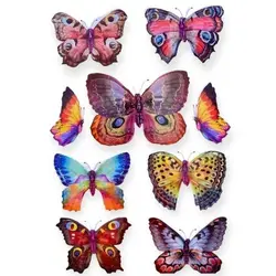 Stickere Decorative pentru Perete, Model Fluturi Multicolor 3D Effect, Dimensiuni 50 x 35 cm