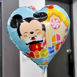 Balon din Folie în Formă de Inimă cu Personaj Desen Animat, 45 cm