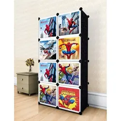 Dulap Modular de Depozitare pentru Copii, Polipropilenă Ecologică, 7 Compartimente, 75 x 47 x 147 cm