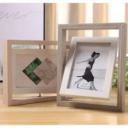 Ramă Foto din Lemn Natural, Design Clasic – 15.5 x 3.5 x 19 cm