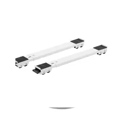 Set 2 Suporturi Mobile Extensibile cu Roți pentru Ridicare și Transport Obiecte Grele, 300 kg, Alb