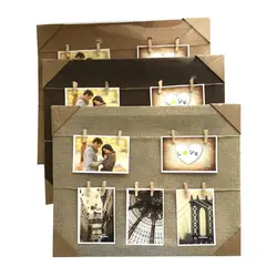 Tablou decorativ cu ramă foto și cârlige pentru fotografii, 30 x 40 cm