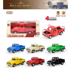 Mașină Pickup din Metal pentru Colecție și Joacă, Scară 1:32, Caroserie Die-Cast și Mecanism Pull-Back