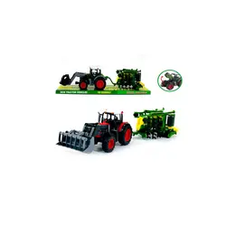 Set Gigant Utilaj Agricol „Agro-Master” – Tractor cu Cupă Mobilă și Remorcă, Lungime 63 cm