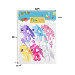 Set 6 Figurine Interactive „Magic Ponies” din Cauciuc Moale, Textură Senzorială și Culori Vibrante