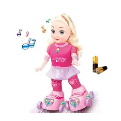 Păpușă Interactivă care Merge pe Role, Funcție Muzicală și Efecte Luminoase, Design Modern