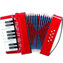 Acordeon pentru Copii cu Clape, 23 x 38 cm, Culoare Roșu Pasionat