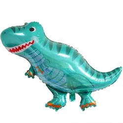 Balon din Folie de Aluminiu Tip Figurină, Model Dinozaur T-Rex Verde, 97 x 80 cm
