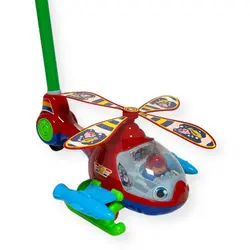 Elicopter de impins cu maner, sunete si elice rotativa, jucarie interactiva copii