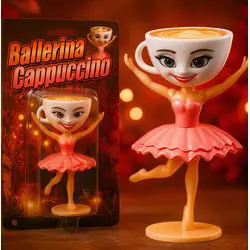 Figurină Balerină Cappucinno, Mini Statuetă Decorativă, Înălțime 11 cm – Eleganță și Grație