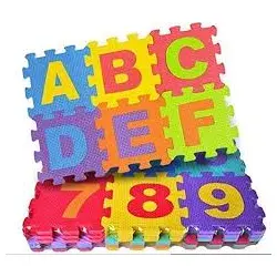 Covoraș Puzzle din Spumă „Edu-Soft” – Set Litere și Cifre, 36 Piese, Protecție Termică și Antiderapantă