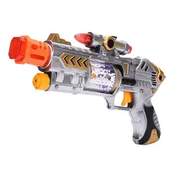 Pistol de Jucărie Interactiv pentru Copii, cu Efecte Sonore de Luptă, Lumini LED și Vibrații Realiste