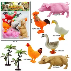 Set 6 Figurine „Viața la Fermă” – Animale Domestice din Material Rezistent, Detalii Realiste