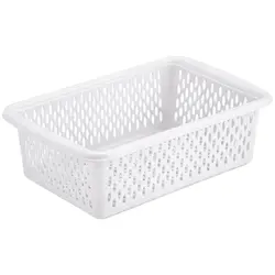 Coș de Depozitare Dreptunghiular din Plastic, 22x15x8 cm, Design Perforat, Mix Culori, Bax 40 Bucăți