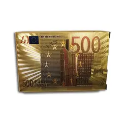 Set 10 Pachete Cărți de Joc Profesionale din Plastic, Design "Euro Currency", Impermeabile și Ultra-Flexibile