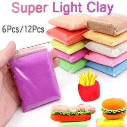 Set 12 Culori Plastilină Inteligentă „Creative Clay” – Textură Ultra-Ușoară, Uscare la Aer și Accesorii de Modelaj