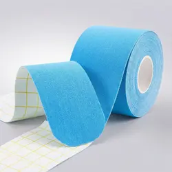 Bandă Elastică Kinesiologică 5 cm x 5 m, Impermeabilă, Bumbac și Spandex, Suport Muscular și Articular, Albastru
