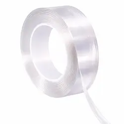 Bandă Nano Adezivă Transparentă Reutilizabilă, Model Fixare Puternică, 3 m x 30 mm, Fără Urme