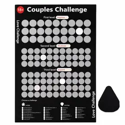 Joc Răzuibil pentru Cupluri Couples Challenge, Model Romantic Scratch Off, Format Poster A3