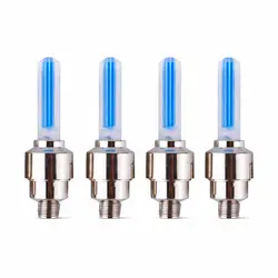 Capace Valve LED Auto Universal, Model Luminos Albastru, Set 4 Bucăți, Compatibil Auto/Moto/Bicicletă