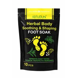 Săruri Baie Picioare SEFUDUN Herbal Foot Soak, Model Detox & Relaxare, Set 10 Plicuri, Îngrijire Picioare