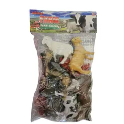 Set Figurine Animale de Fermă pentru Copii, Colecția Farm World, Include Vacă, Cal, Oaie, Capră, Gard și Plante Decorative