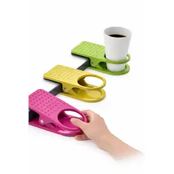 Suport Pahar cu Clemă pentru Masă, Model Clip Holder Reglabil, Compatibil Birou/Laptop, Dimensiune Universală