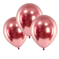 Set 10 Baloane din Latex Rotunde, Culoare Roz Metalizat Premium, Accesorii pentru Decor Petreceri și Aniversări