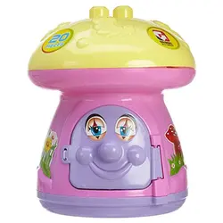 Set de Construcție pentru Bebelusi „Ciuperca Magică”, Tip Lego cu 16 Cuburi Mari și Recipient Depozitare