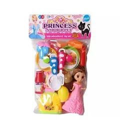 Păpușă cu Accesorii pentru Copii, Model Princess, Set Cadou cu Accesorii de Frumusețe